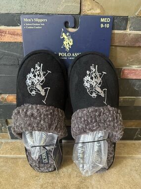 U.S. Polo Assn. Black Men’s Slip-On House Slippers